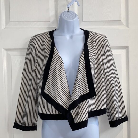 Tibi New York Women's Blouse Black & White Stripe Size 2 - Picture 4 of 11